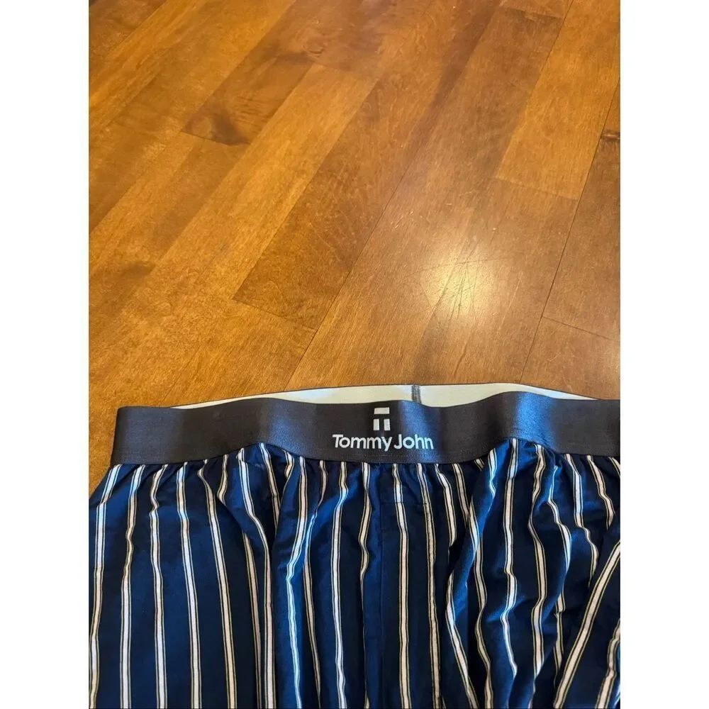 Tommy John XL Lounge Pants Blue Striped Modal Pajama Sleepwear Men’s